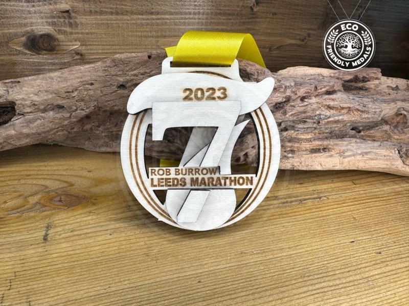 10+ Bulk Packs Custom Triple Layered 3D Logo Eco Wood Medals
