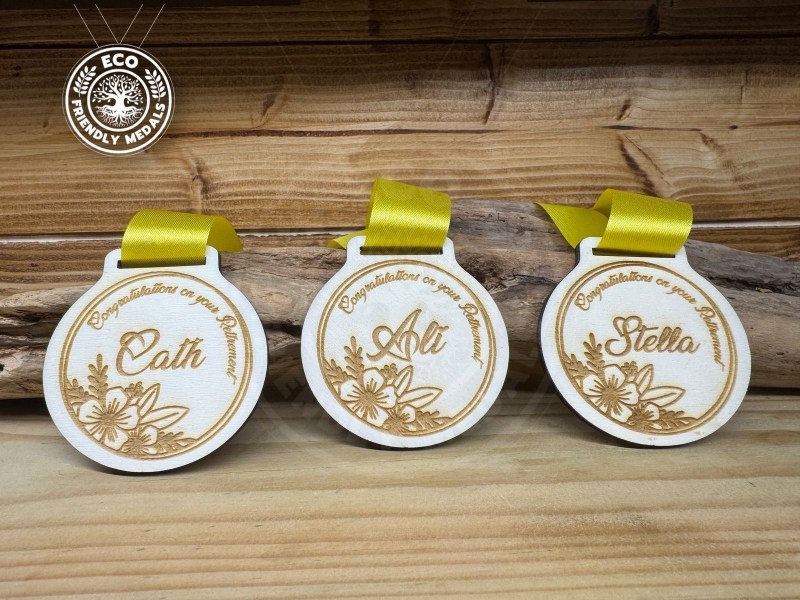 10+ Bulk Packs Custom Logo Eco Wooden Medals