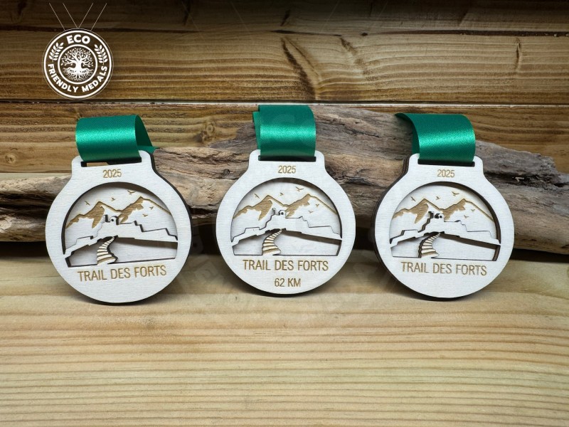 10+ Bulk Packs Custom 3D Logo Eco Wooden Medals