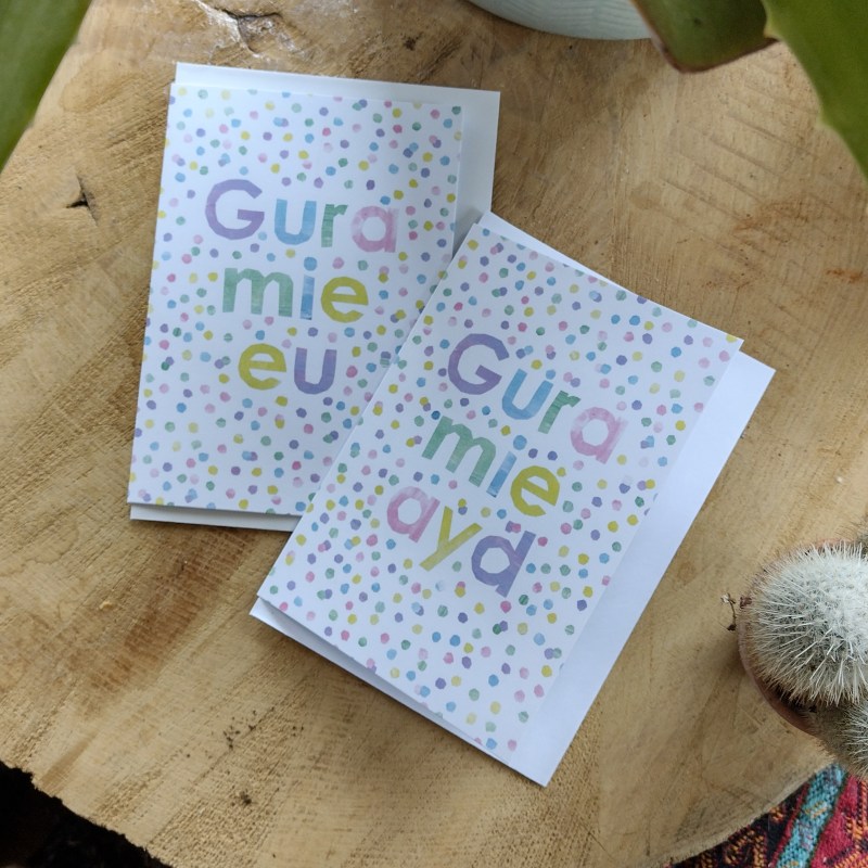 "Gura mie ayd" Thank you card